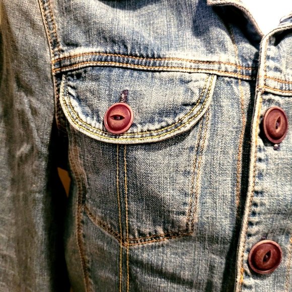 AG Adriano Goldschmied Denim Jacket Womens S Small The Alamo Distressed EUC - Picture 5 of 14